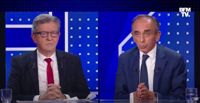 澤穆爾近日與「不屈的法蘭西」黨領導人梅朗雄在BFMTV頻道進行了2小時的辯論，當晚近400萬觀眾在B