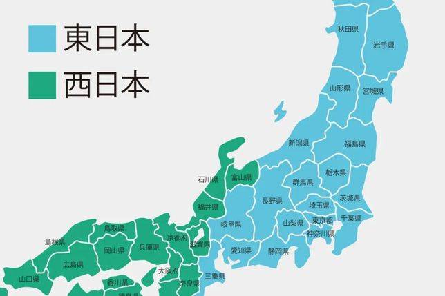 在方便面领域，日本也被分为东西两部分