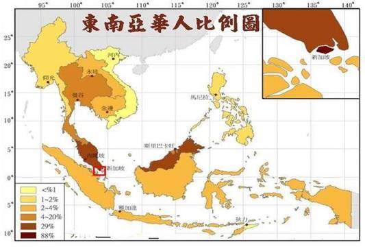 東南亞華人人口占該國比例