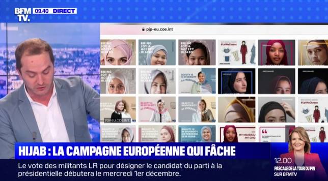 法國新聞臺對於歐洲委員會宣傳活動引發怒火的報道（BFMTV新聞臺截圖）