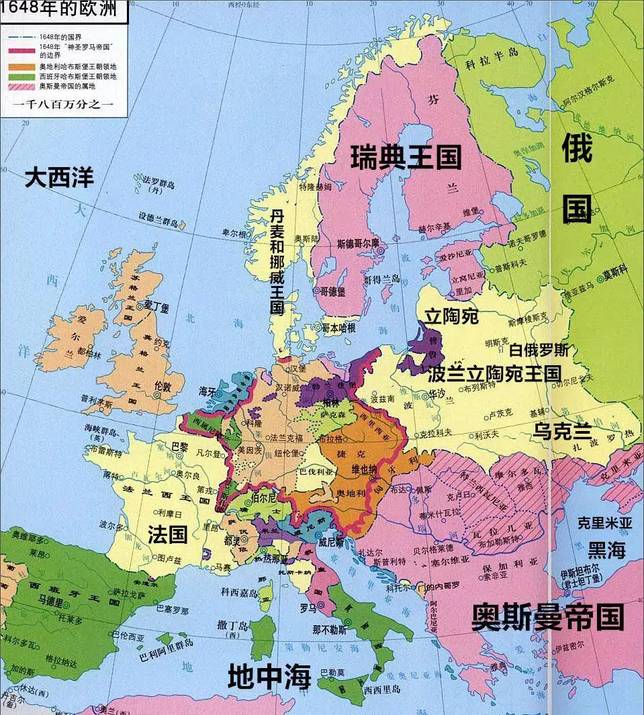 勃蘭登堡與普魯士公國組成共主聯邦（紫色）