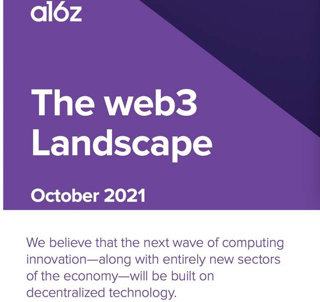 A16Z十月發佈的Web 3 白皮書
