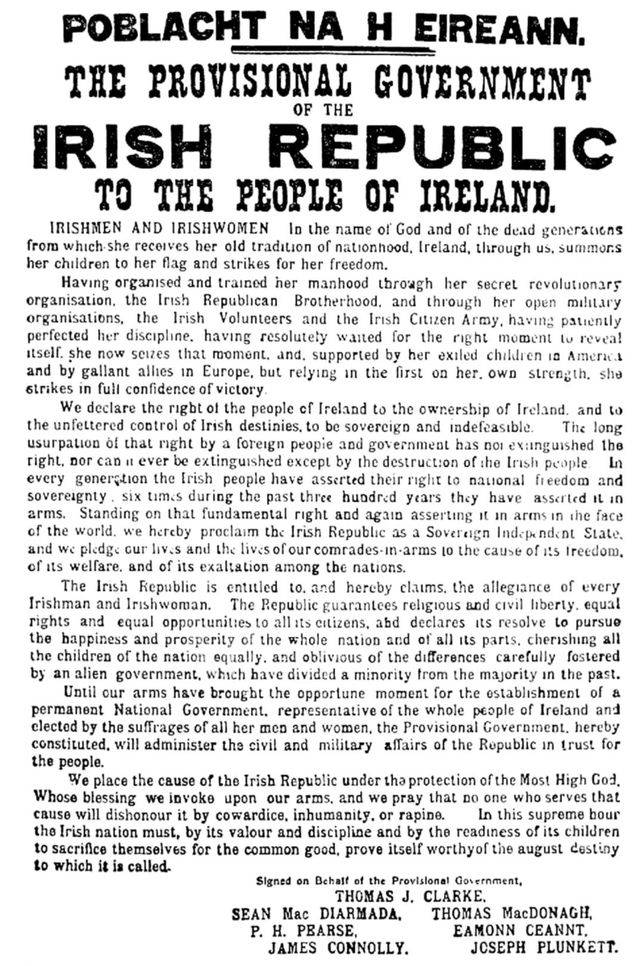 ◆ 愛爾蘭獨立宣言的檔案副本