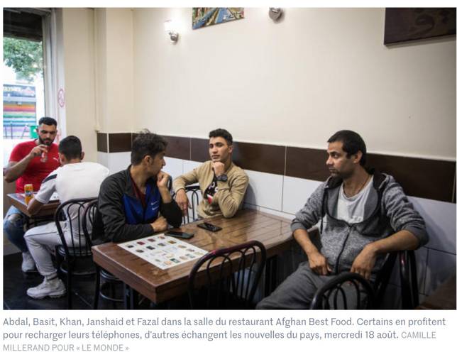 Afghan Best Food餐館內的客人清一色全是男的（世界報圖）