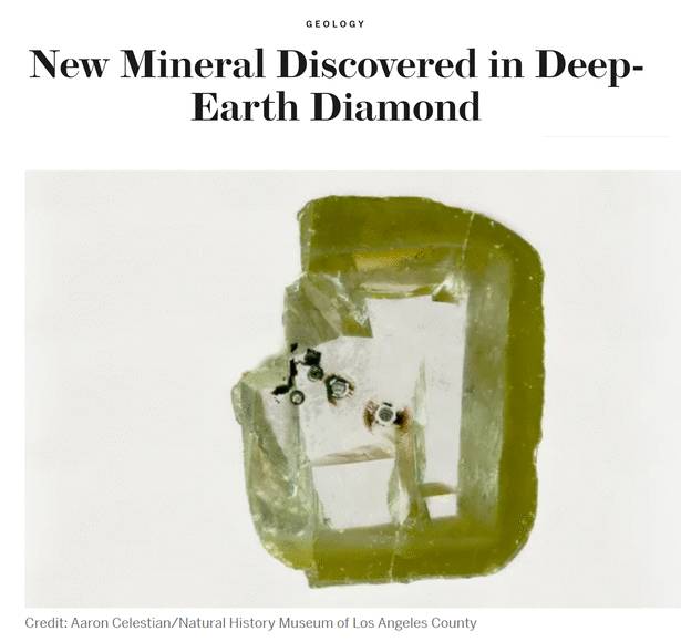 New Mineral Discovered in Deep-Earth Diamond