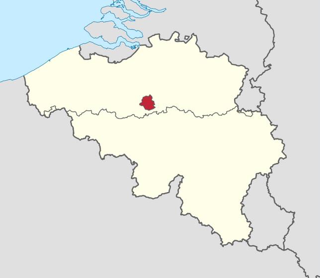布魯塞爾首都大區（紅色）包括19個區