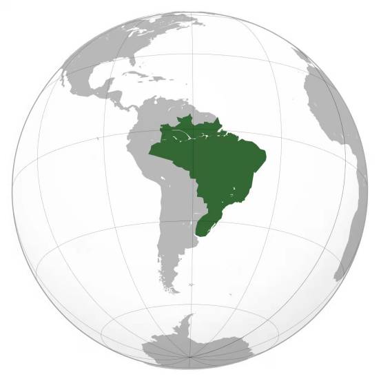 1822年的巴西帝國，囊括了巴西和烏拉圭