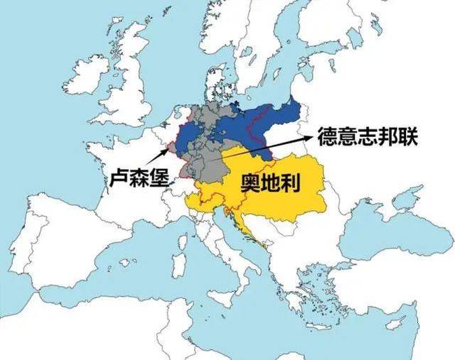 盧森堡加入德意志關稅同盟（灰色）