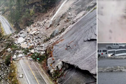 緊急撤離！史上最強風暴席捲加州，70號公路山體滑坡，貨車險被吹到海里，超13萬人停電