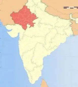 紅色部分為拉賈斯坦邦