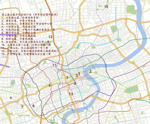 老上海公墓不完全地圖，看看有沒有你家附近滴？