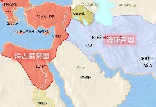 處在拜占庭和波斯帝國夾擊之下的阿拉伯半島