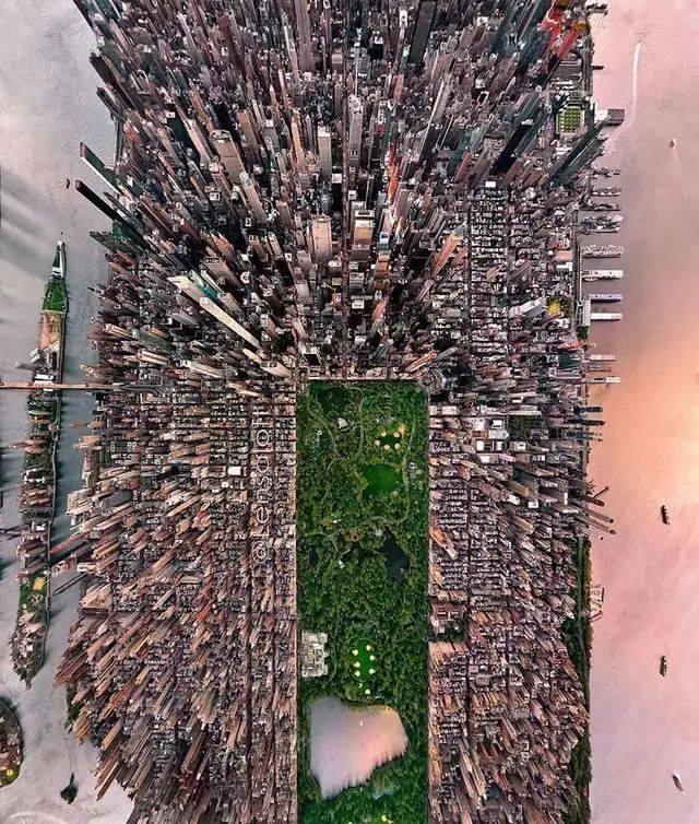 紐約市的鳥瞰圖